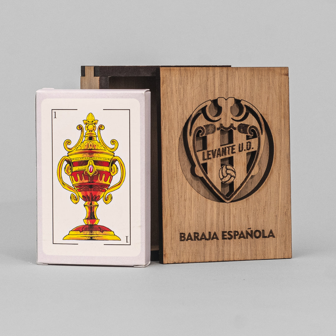 Baraja Española con caja de madera del Levante UD